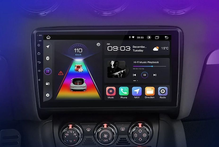 Audi TT MK2 8J 2006–2014 – Radio Android 15 9" CarPlay Android Auto GPS Nawigacja Stacja Multimedialna WiFi Bluetooth PL 1GB/16GB