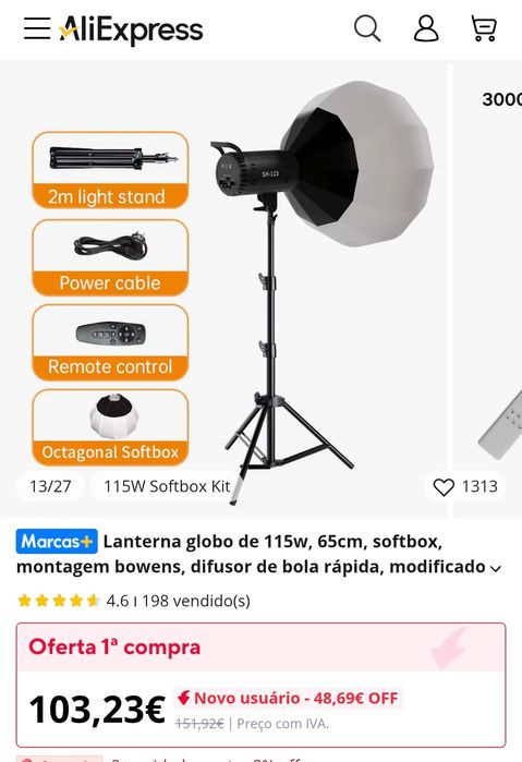 Luz de vídeo LED COB SH 115/135W