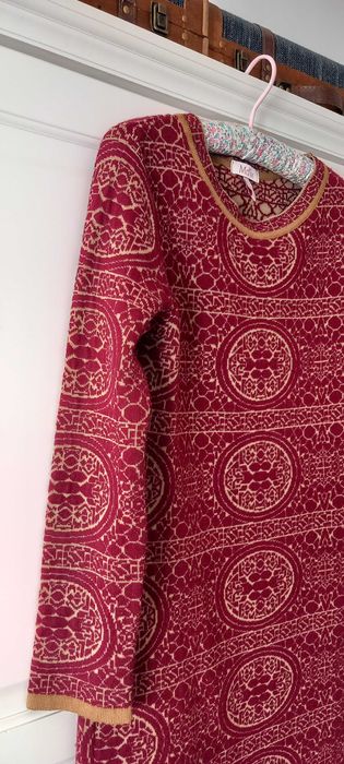 Vestido meia estação/ Inverno camel e bordeaux