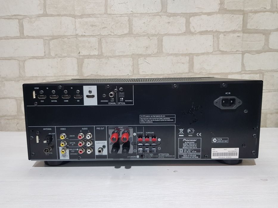 Пульт!5.1AV-ресивер Pioneer VSX-424,5х130Вт 4K,HDMI,USB,3D