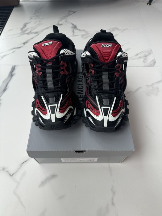 (36-45) Топові кросівки Balenciaga Track 2.0 Black/Red беленсіага