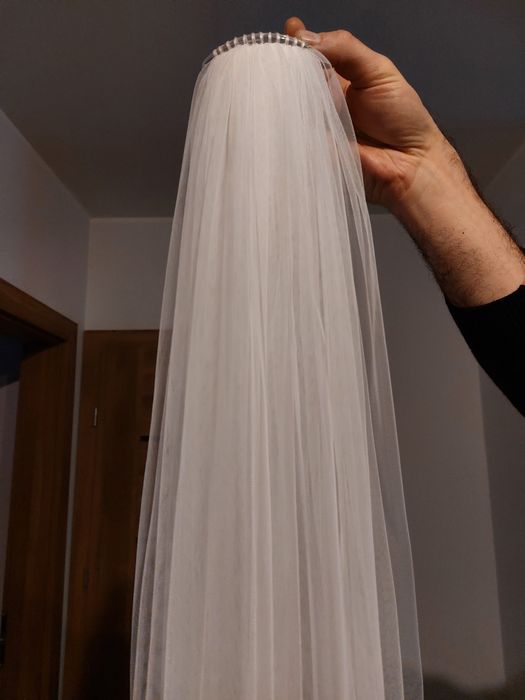 Welon ślubny gładki długi 170cm