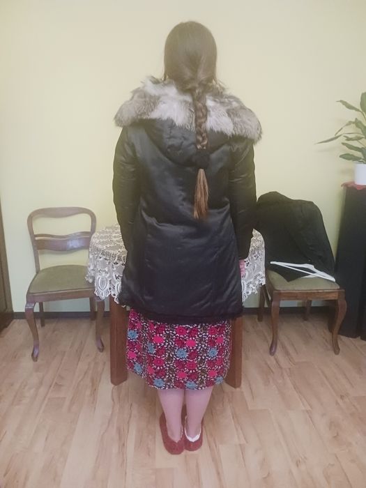 Podpinka z krolika kołnierz i  kaptur z lisa