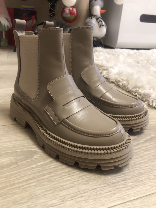 Зимові шкіряні челсі