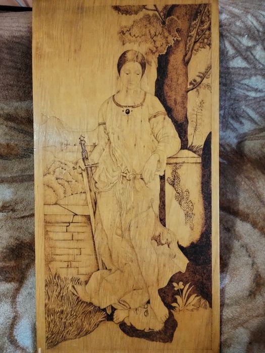 Картина (выжигание по дереву). СССР.