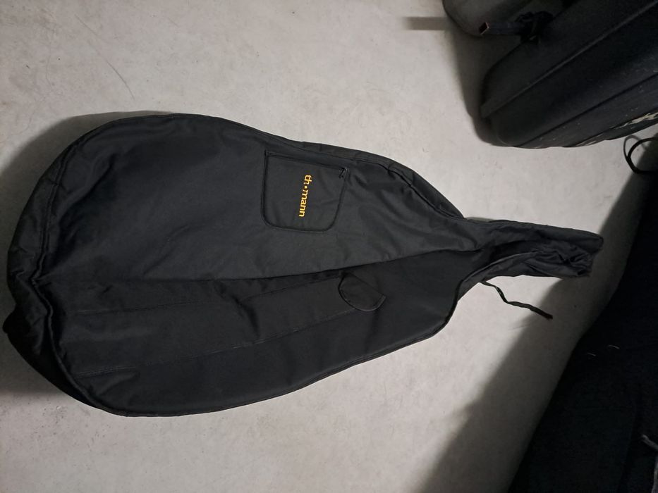 Contrabaixo Thomann Upright Bass, arco, suporte , case, saco e pickup