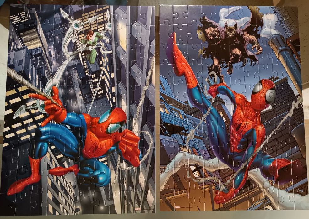 2 puzzles antigos do homem aranha
