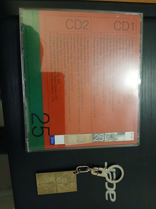 Porta chaves 25 de Abril e CD 25 de abril  canções