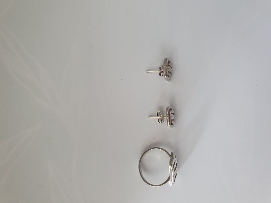 Kolczyki pierscionek srebro