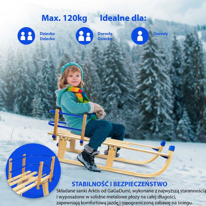 Drewniane sanki SKŁADANE! hit tej zimy,