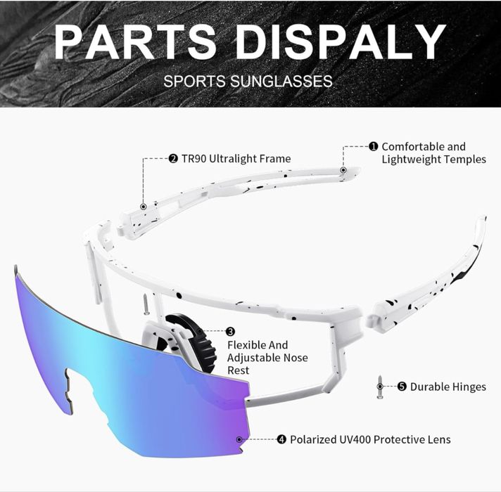 Óculos de Sol Desportivos Suoso (novos na caixa)