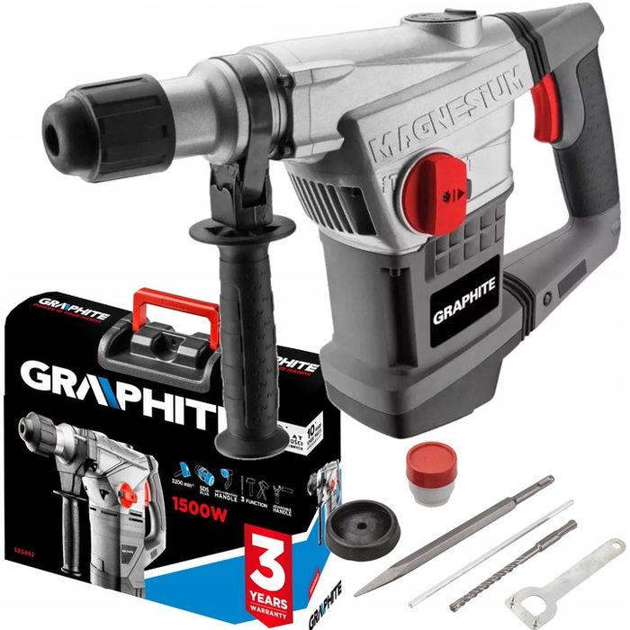 Młot Udarowy (udarowo-obrotowy) Młotowiertarka Sds+ 1500w Graphite 58g