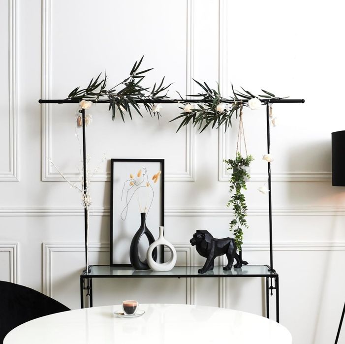 Home Deco Factory MO1323 regulowany stelaż dekoracyjny na stół, czarny