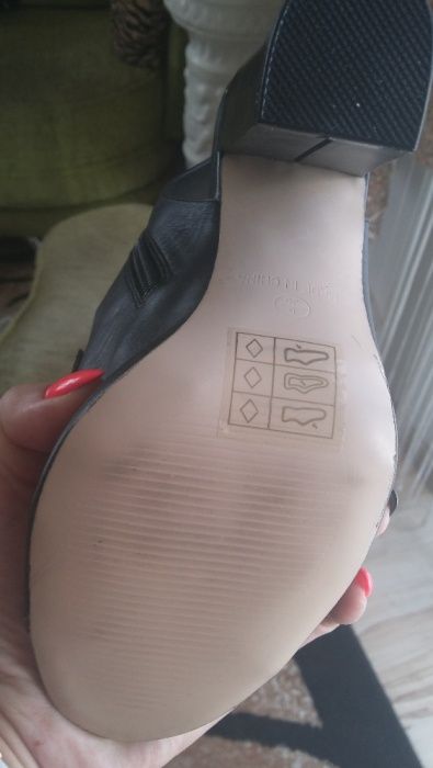 Botki sandałki klamry czarne 38 skóra ekologiczna