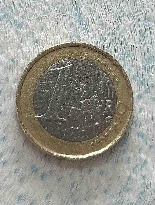 Moeda 1 Euro com defeito estrelas duplas