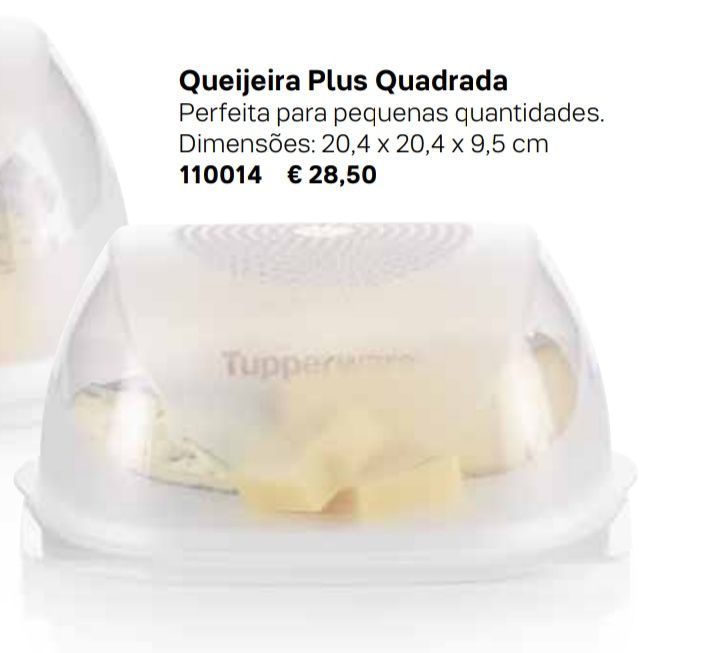 Queijeira Quadrada Tupperware Nova