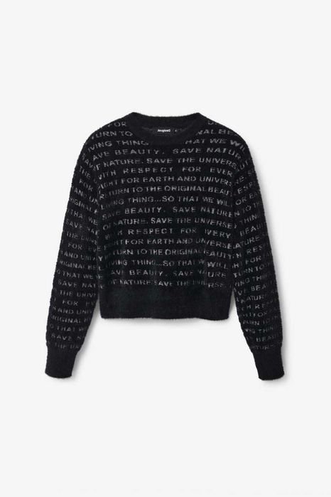 Desigual Sweter manifesto czarny