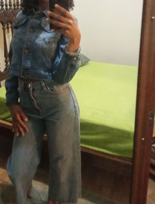 Casaco e calça de ganga