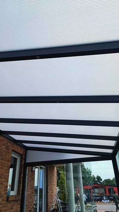 Cobertura do terraço da varanda de alumínio com vidro corridos