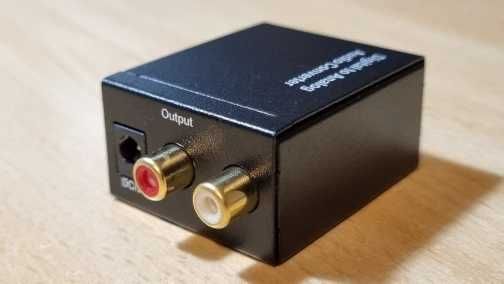 NOVO Conversor de áudio digital para analógico coaxial/ótico para 2rca