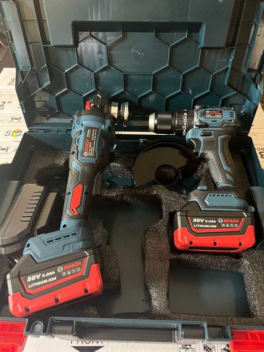 Професійний набір Bosch 2в1: Шуруповерт + Кутова шліфмашина. Арт.20203