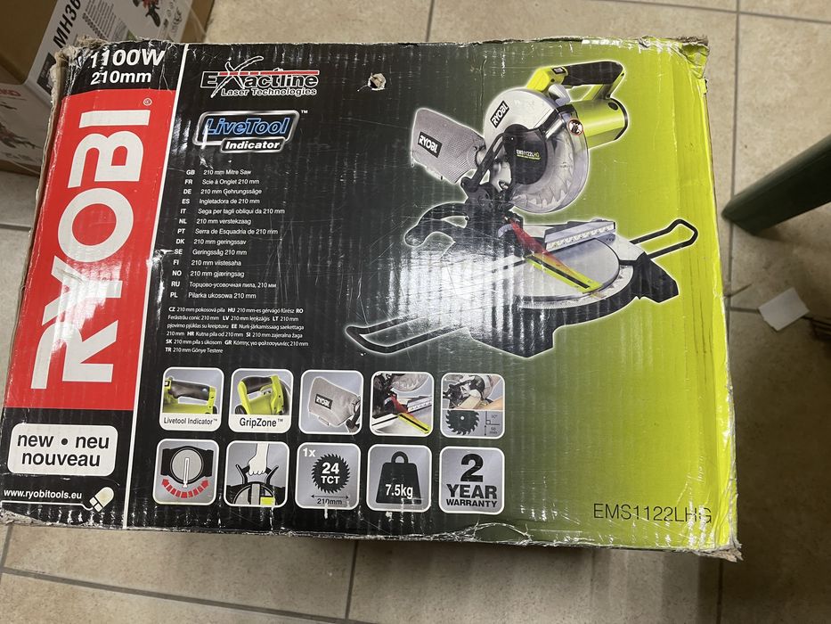 Пила торцовочная  RYOBI EMS1122LHG (новая)210 мм
