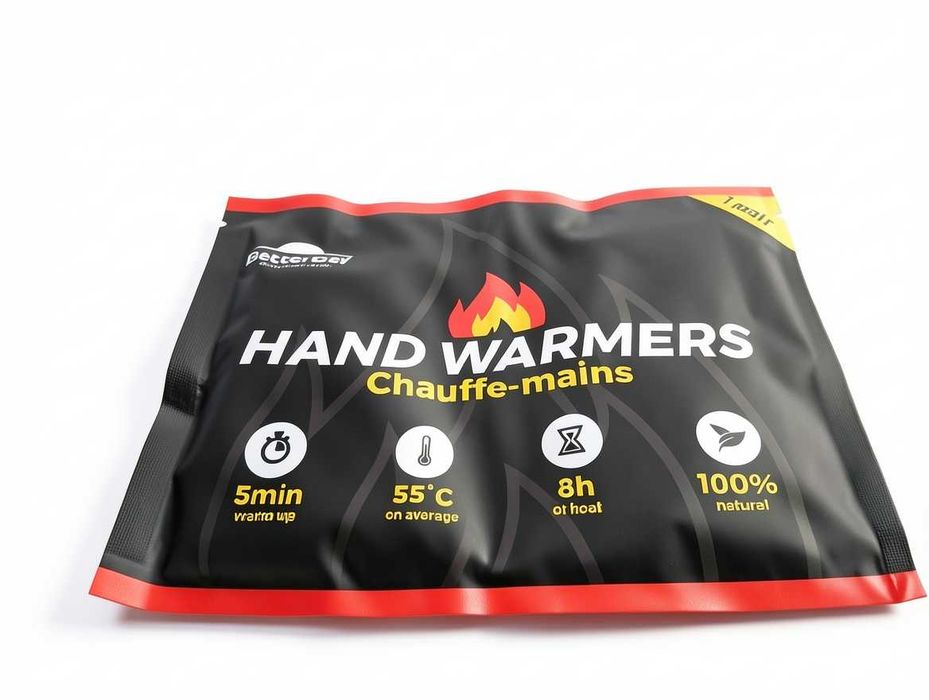 C073 Ogrzewacze Do Dłoni Dłonie Rąk Hand Warmers Chemiczne Ciepło Podgrzewacze Zimowe 1 Para 8 Godzin Grzania Turystyczne Na Ryby Narty Spacer Góry