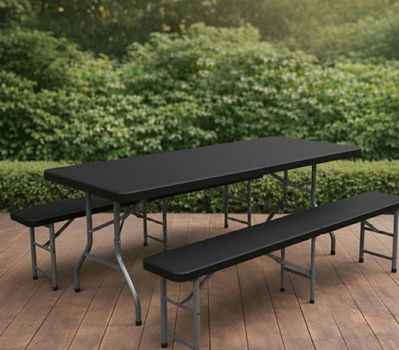 Zestaw cateringowy składany stół + 2 ławki 180cm Classic