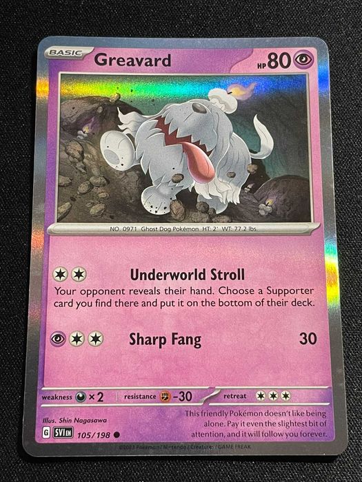 Carta Pokémon Greavard 105/198 Scarlet & Violet