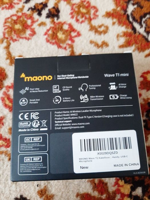 Бездротовий мікрофон MAONO Wave T1 Mini для iPhone та Android