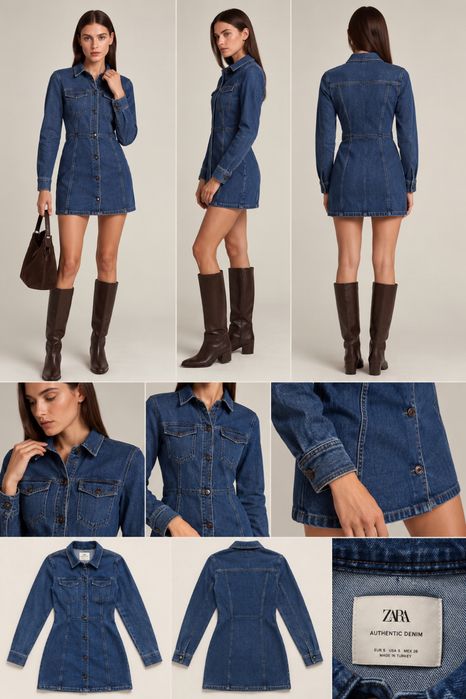 джинсове плаття zara