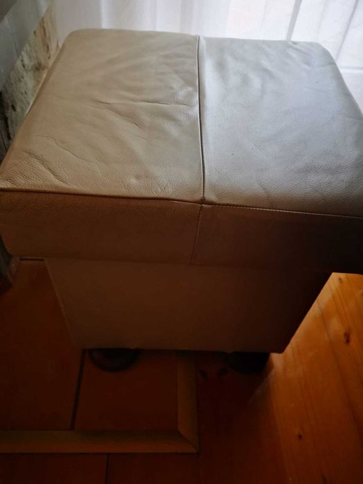 komplet wypoczynkowy skóra fotel, puf, tapczan dwuosobowy