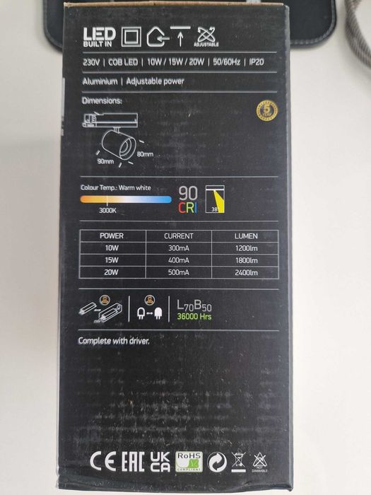 Projetores de calha LED,  6 Unidades