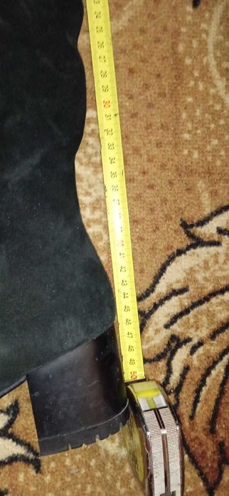 Чоботи ботфорти жіночі чорні замш натуральні демісезон 38 р.(24.5 см.)