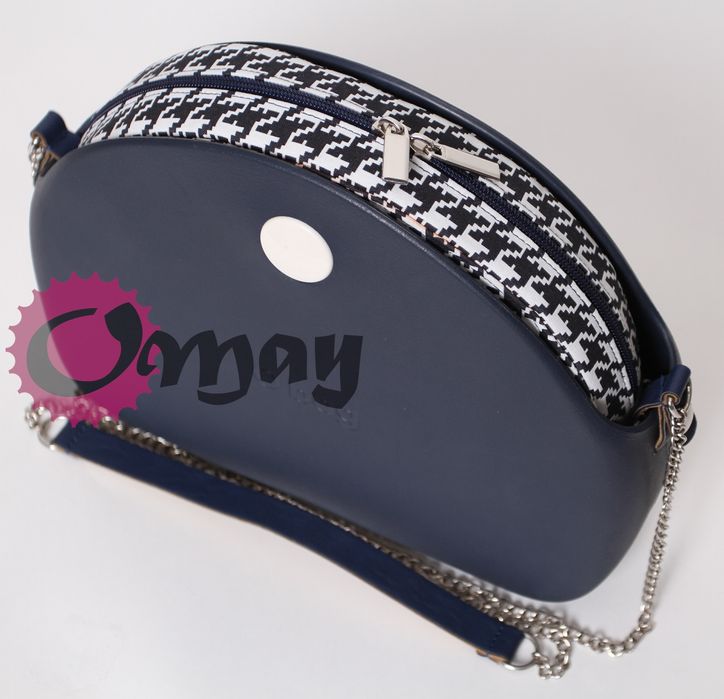 Elegancki organizer OBAG MOON LIGHT pepitka granat biały wkład OMAY