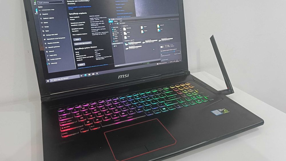 laptop gamingowy do gier RGB msi ge73 8RF i7 16GB 6GB geforce