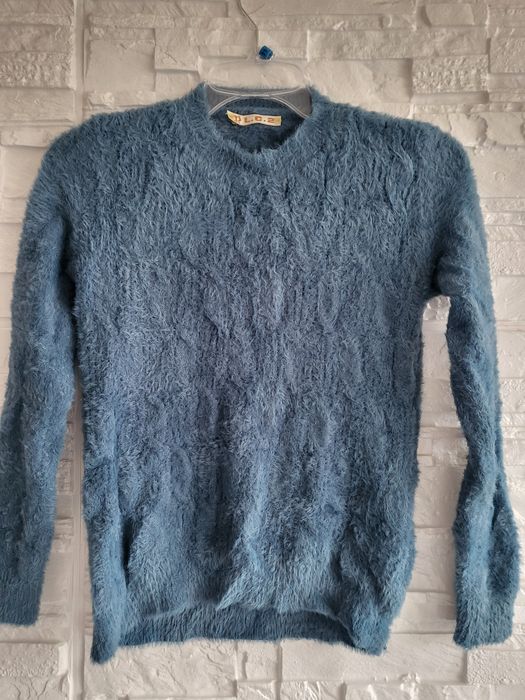 Ciepły sweterek Alpaka turkusowy morski rozm M-L