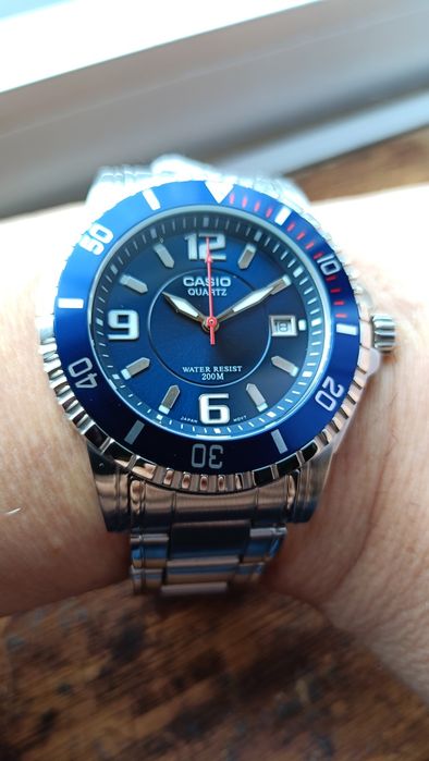 Casio MTD-1053D Azul 200M Todo em Aço