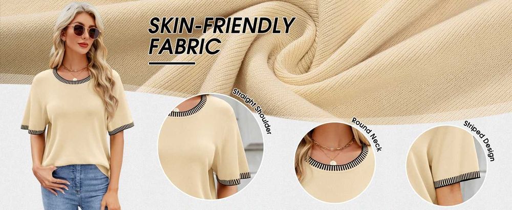 Damska koszulka, krótki rękaw, luźny krój casualowy