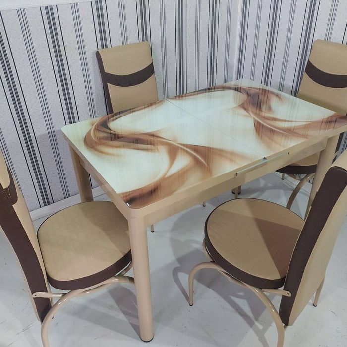 Кухонний набір.Стол.Стіл та стільці, Скляний стіл.