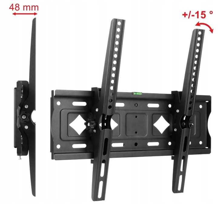 Mocny Uchwyt TV 25-80 Cali 80kg Regulacja Nachylenia