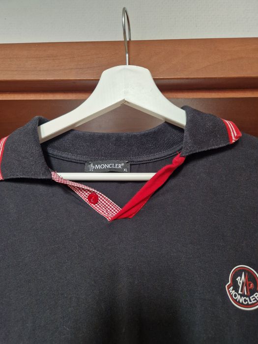 Moncler czarna męska XL polo długi rękaw