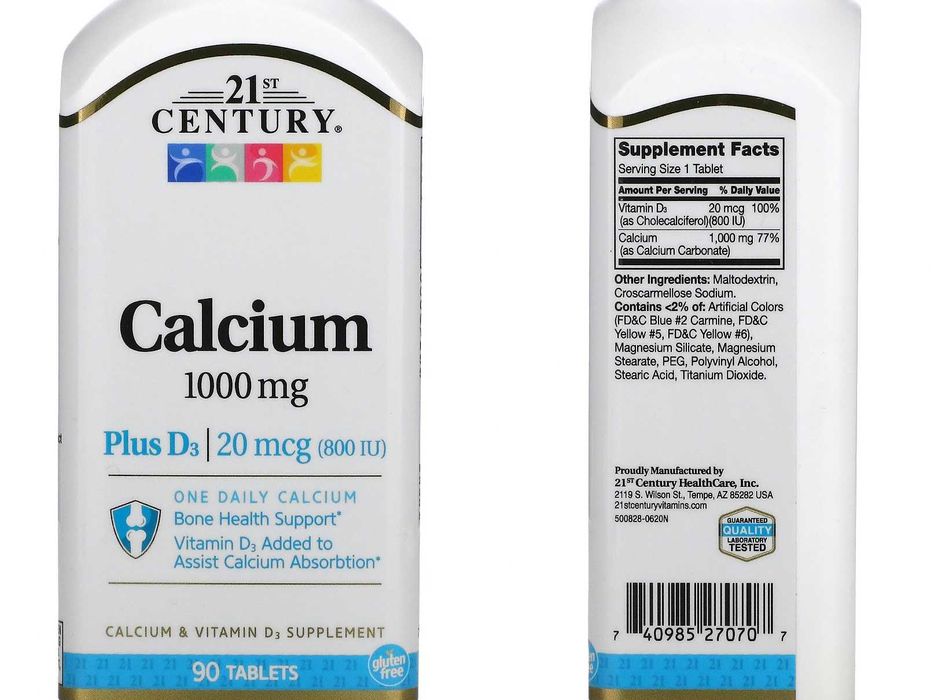 Кальцій цитрат вітамін D3 21st Century Mason Natural Factors NOW Foods