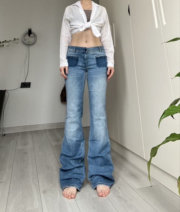 Джинсы средняя низкая талия клеш flared bootcut 36 38 винтаж 2000s 90s