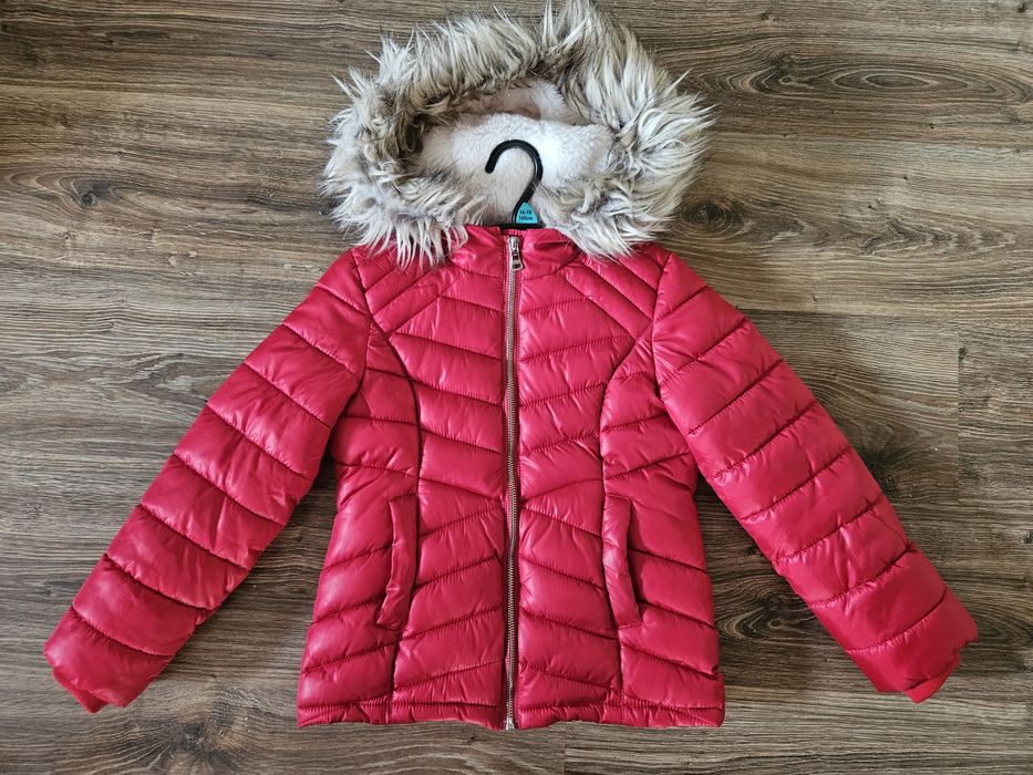 Kurka zimowa czerwona na narty, sanki128 ciepła F&F