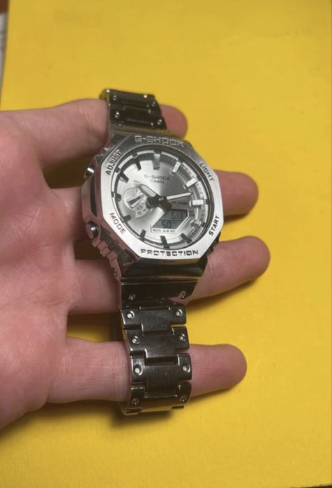 Casio G Shock srebrny metal