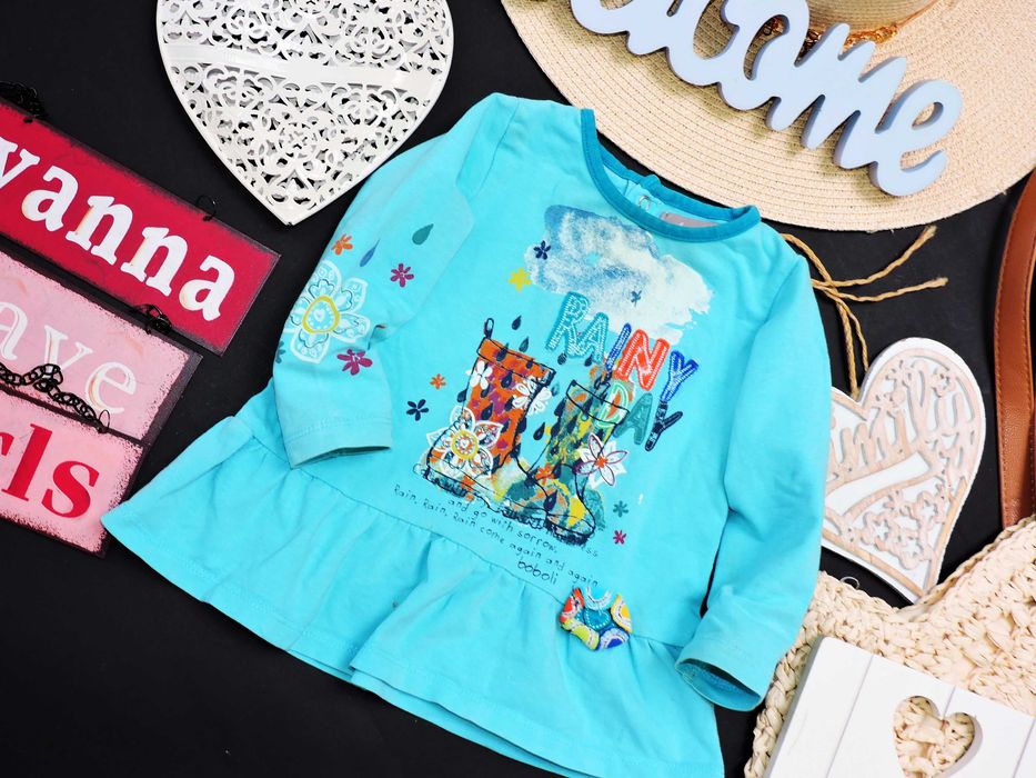 Boboli - bluzeczka z baskinką , print r 68