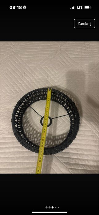 Pleciony  abażur klosz czarny lampa