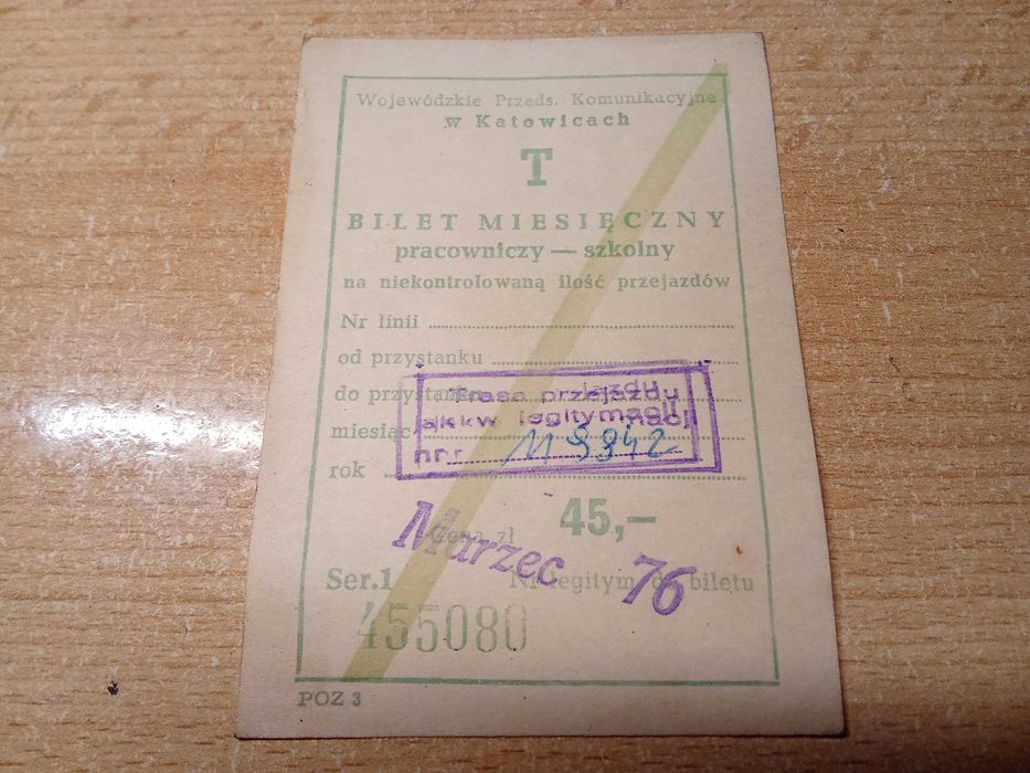 Bilet miesięczny 1976