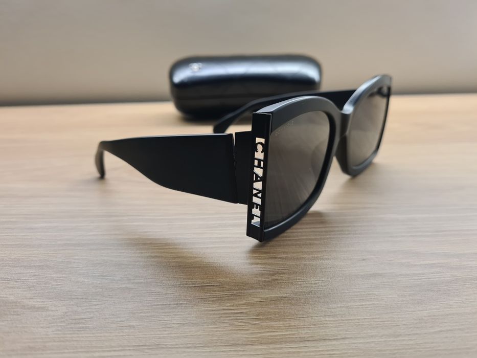 Hit Nowe Damskie Czarne Okulary CHANEL Przeciwsłoneczne UV400 Etui
